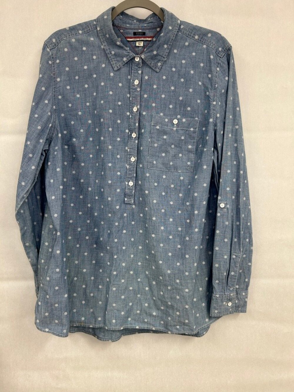 Tommy Hilfiger XL Polka Dot Capsule Preppy Shirt Coastal Grandmacore Quiet Luxe